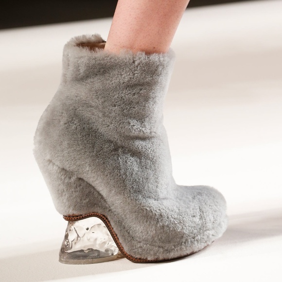 Shearling Fur Ice-Heel Boots - Picture 1 of 13